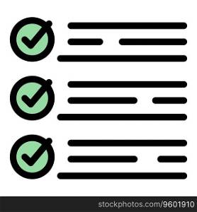Online list icon outline vector. Credit finance. Loan approve color flat. Online list icon vector flat