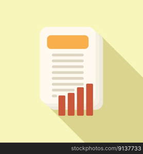 Online list report icon flat vector. Business computer. Data chart. Online list report icon flat vector. Business computer