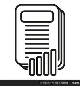 Online list report icon outline vector. Business computer. Data chart. Online list report icon outline vector. Business computer