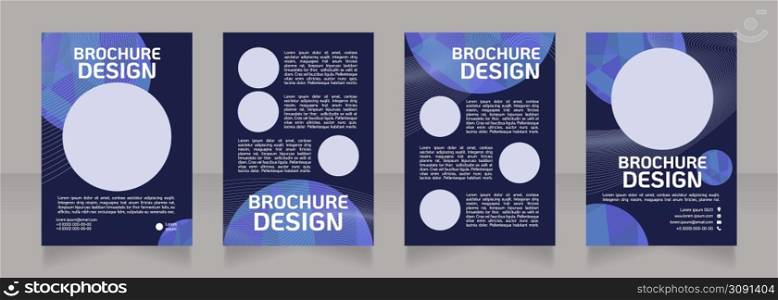 Online marketing blank brochure design. Internet business. Template set with copy space for text. Premade corporate reports collection. Editable 4 paper pages. KoHo Regular font used. Online marketing blank brochure design