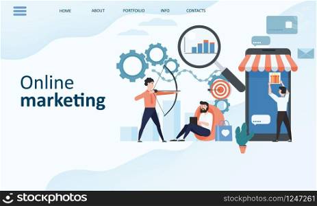 Online marketing landing page template. Modern trend flat design concept of web page design for website and mobile website.. Online marketing landing page template. Modern trend flat design concept of web page design for website and mobile website. Easy to edit and customize. Vector illustration. Isolated