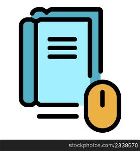 Online materials course icon. Outline online materials course vector icon color flat isolated. Online materials course icon color outline vector