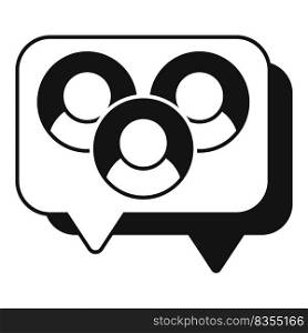 Online media chat icon simple vector. People forum. Social meeting. Online media chat icon simple vector. People forum