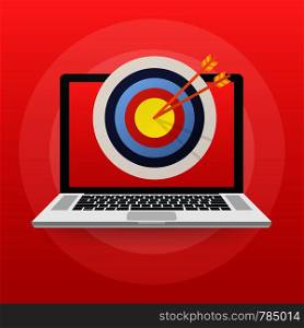 Online media, target audience, digital marketing. Vector stock illustration.