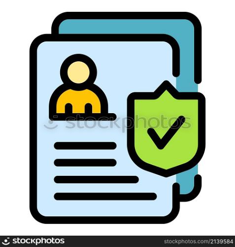 Online medical form icon. Outline online medical form vector icon thin line color flat on white. Online medical form icon color outline vector