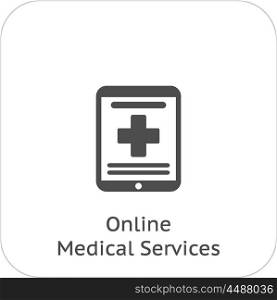 Online Medical Services Icon. Flat Design.