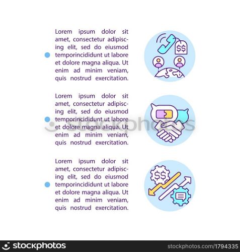 Online messaging benefits concept line icons with text. PPT page vector template with copy space. Brochure, magazine, newsletter design element. Global connection linear illustrations on white. Online messaging benefits concept line icons with text