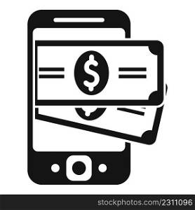 Online money cash icon simple vector. Phone pay. Mobile card. Online money cash icon simple vector. Phone pay