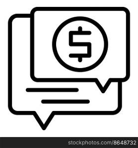 Online money chat icon outline vector. Mobile bank. Send transfer. Online money chat icon outline vector. Mobile bank