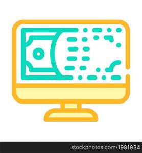 online money color icon vector. online money sign. isolated symbol illustration. online money color icon vector illustration