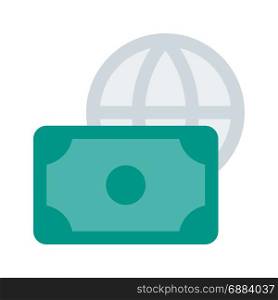 online money, icon on isolated background