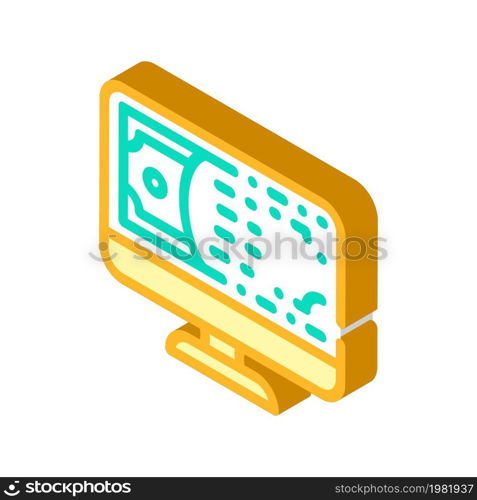 online money isometric icon vector. online money sign. isolated symbol illustration. online money isometric icon vector illustration