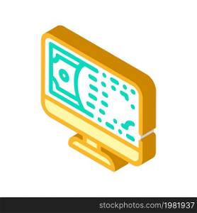 online money isometric icon vector. online money sign. isolated symbol illustration. online money isometric icon vector illustration
