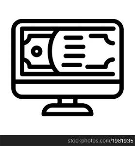online money line icon vector. online money sign. isolated contour symbol black illustration. online money line icon vector illustration