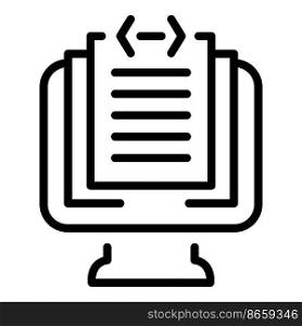 Online monitor icon outline vector. Study case. Business learn. Online monitor icon outline vector. Study case