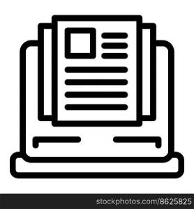 Online newspaper icon outline vector. Computer software. Training system. Online newspaper icon outline vector. Computer software