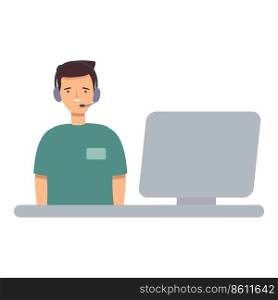 Online nurse help icon cartoon vector. Doctor health. Person clinic. Online nurse help icon cartoon vector. Doctor health