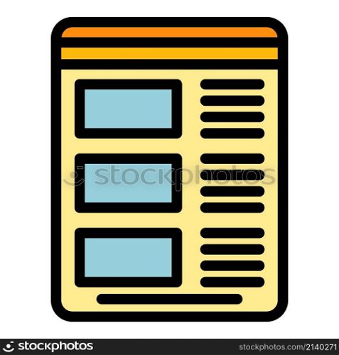 Online page interface icon. Outline Online page interface vector icon color flat isolated. Online page interface icon color outline vector