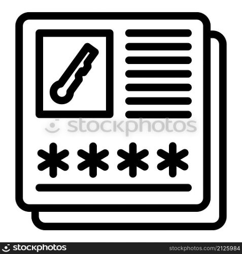 Online password icon outline vector. Step sms login. Multi verification. Online password icon outline vector. Step sms login