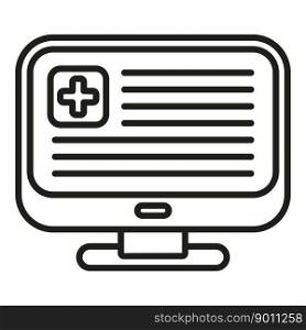 Online patient icon flat vector. Online medical consultation. Clinic service. Online patient icon flat vector. Online medical consultation