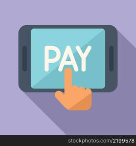 Online pay icon flat vector. Internet store. Phone retail. Online pay icon flat vector. Internet store