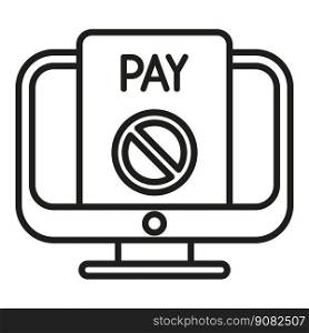 Online pay icon outline vector. Card error. Sale internet. Online pay icon outline vector. Card error