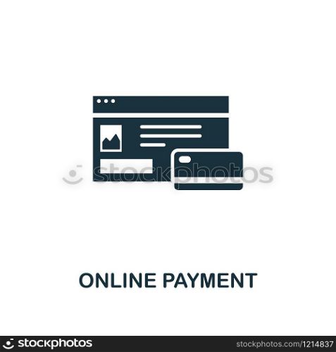 Online Payment creative icon. Simple element illustration. Online Payment concept symbol design from online marketing collection. For using in web design, apps, software, print. Online Payment creative icon. Simple element illustration. Online Payment concept symbol design from online marketing collection. For using in web design, apps, software, print.