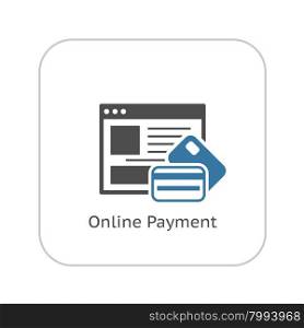 Online Payment Icon. Flat Design. Business Concept. Isolated Illustration.. Online Payment Icon.