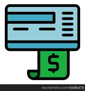 Online payment icon outline vector. Financial credit. Money contract color flat. Online payment icon vector flat