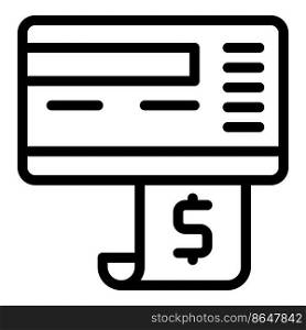 Online payment icon outline vector. Financial credit. Money contract. Online payment icon outline vector. Financial credit
