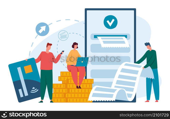 Online payment with smartphone and bank application. Payment mobile online by smartphone vector, application for transfer money and pay illustration. Online payment with smartphone and bank application