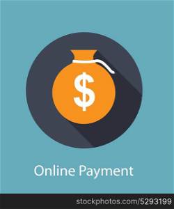 Online Payments Flat Concept Vector Illustration. EPS10. Online Payments Flat Concept Vector Illustration