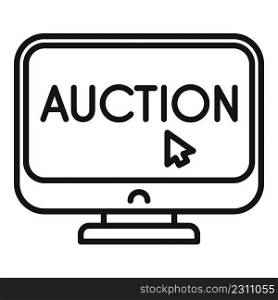 Online pc auction icon outline vector. Price sell. Mobile virtual. Online pc auction icon outline vector. Price sell