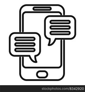 Online phone chat icon outline vector. Mobile person. App smart. Online phone chat icon outline vector. Mobile person