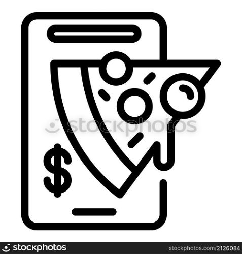 Online pizza order icon outline vector. Food delivery. Service menu. Online pizza order icon outline vector. Food delivery