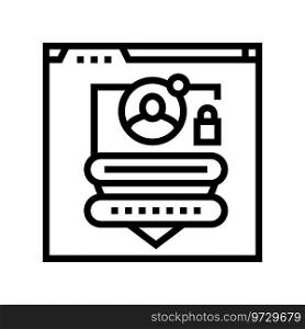online privacy cyberbullying line icon vector. online privacy cyberbullying sign. isolated contour symbol black illustration. online privacy cyberbullying line icon vector illustration