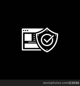 Online Protection Icon. Flat Design.. Online Protection Icon. Flat Design. Business Concept Isolated Illustration.