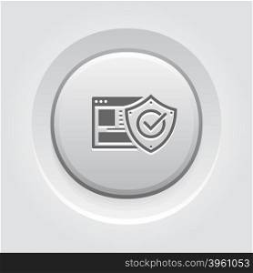 Online Protection Icon. Online Protection Icon. Business Concept Grey Button Design