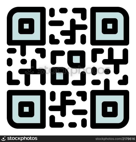 Online qr code icon outline vector. Mobile scan. Smartphone device. Online qr code icon outline vector. Mobile scan