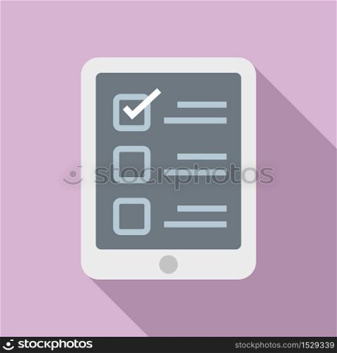 Online questionnaire icon. Flat illustration of online questionnaire vector icon for web design. Online questionnaire icon, flat style