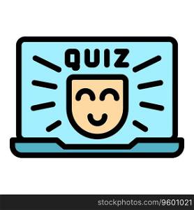 Online quiz icon outline vector. Exam game. Survey time color flat. Online quiz icon vector flat