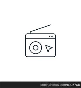 Online radio creative icon from music icons Vector Image