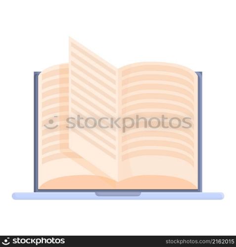 Online reading book icon cartoon vector. Computer test. Form quiz. Online reading book icon cartoon vector. Computer test