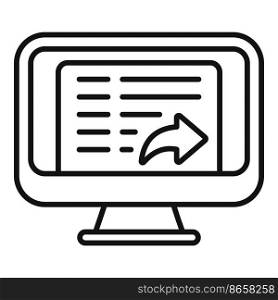 Online report icon outline vector. Graphic chart. List diagram. Online report icon outline vector. Graphic chart