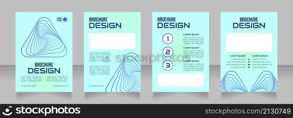 Online retail business blank brochure design. Template set with copy space for text. Premade corporate reports collection. Editable 4 paper pages. Bebas Neue, Audiowide, Roboto Light fonts used. Online retail business blank brochure design