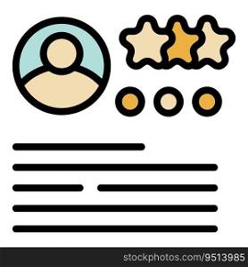 Online review icon outline vector. Social customer. Positive media color flat. Online review icon vector flat