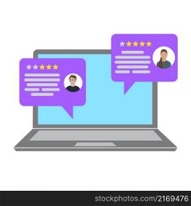 Online review sign. Notebook icon. Social message. User feedback. Rating customer. Vector illustration. Stock image. EPS 10.. Online review sign. Notebook icon. Social message. User feedback. Rating customer. Vector illustration. Stock image.