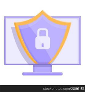 Online secure data icon cartoon vector. Privacy policy. Private website. Online secure data icon cartoon vector. Privacy policy