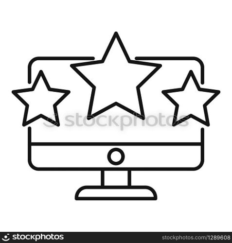 Online seo rating icon. Outline online seo rating vector icon for web design isolated on white background. Online seo rating icon, outline style