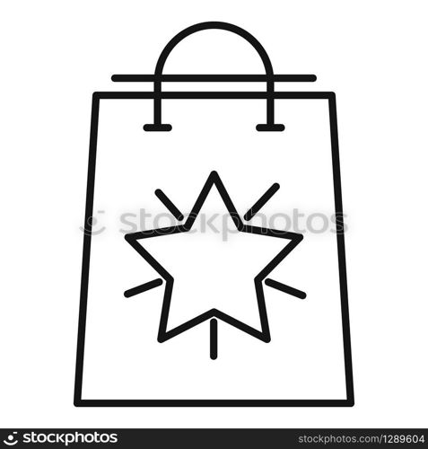 Online shop bag icon. Outline online shop bag vector icon for web design isolated on white background. Online shop bag icon, outline style